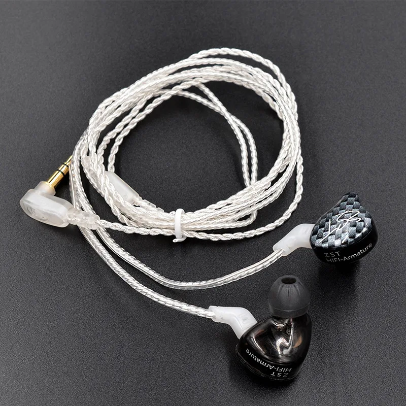 Сменный кабель для наушников KZ улучшенный 0 75 мм 2-контактный посеребренный