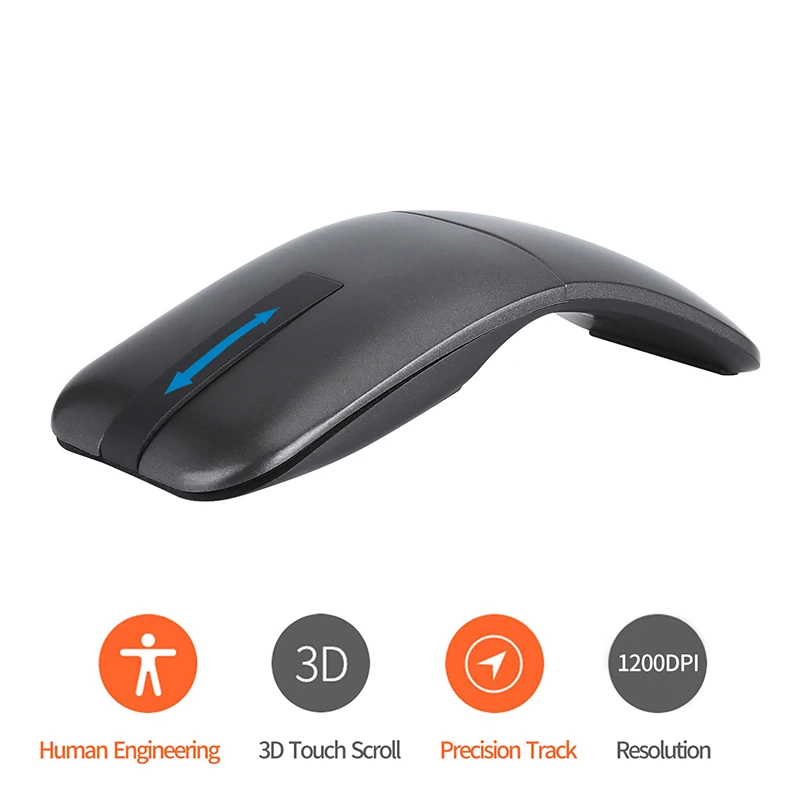 Ultra-Thin 2.4G Foldable Press Wireless Mouse For Microsoft Arc Computer Mice Laptop Notebook Gamer Optical Mause | Компьютеры и офис