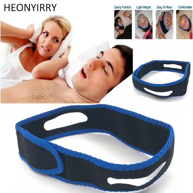 Синий Anti Snore ремешок для подбородка стоп храп пояс апноэ сна подбородок Поддержка ремни для женщин мужчин ночной сон храп фиксатор бандаж - Цвет: Синий