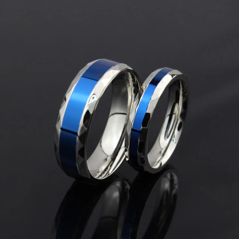 Vnox ромб поверхность свадьбы кольца для мужчин и женщин из нержавеющей стали пара