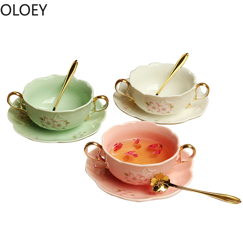 Роскошные кофейные кружки с золотой ручкой чашка и блюдце Набор японских
