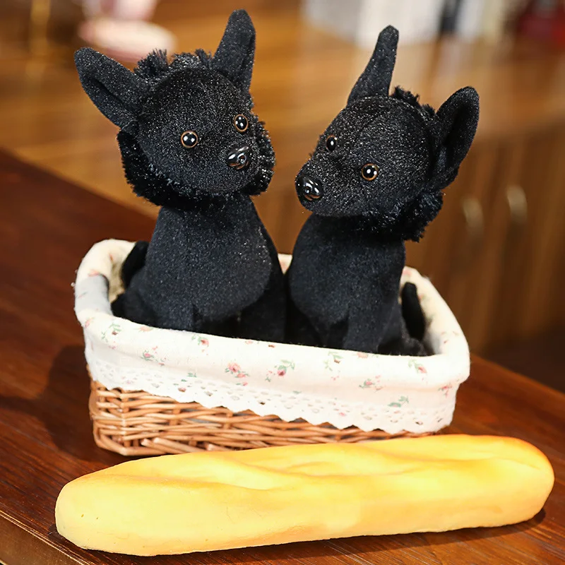 

KUY New 1pc 22cm Lovely Plush Black Dog Toys Stuffed Animals Dolls Toy Kawaii Doft Kids Present AP