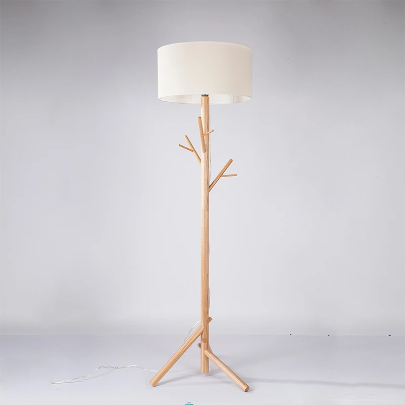 Скандинавская простая деревянная Напольная Лампа для гостиной дивана виллы