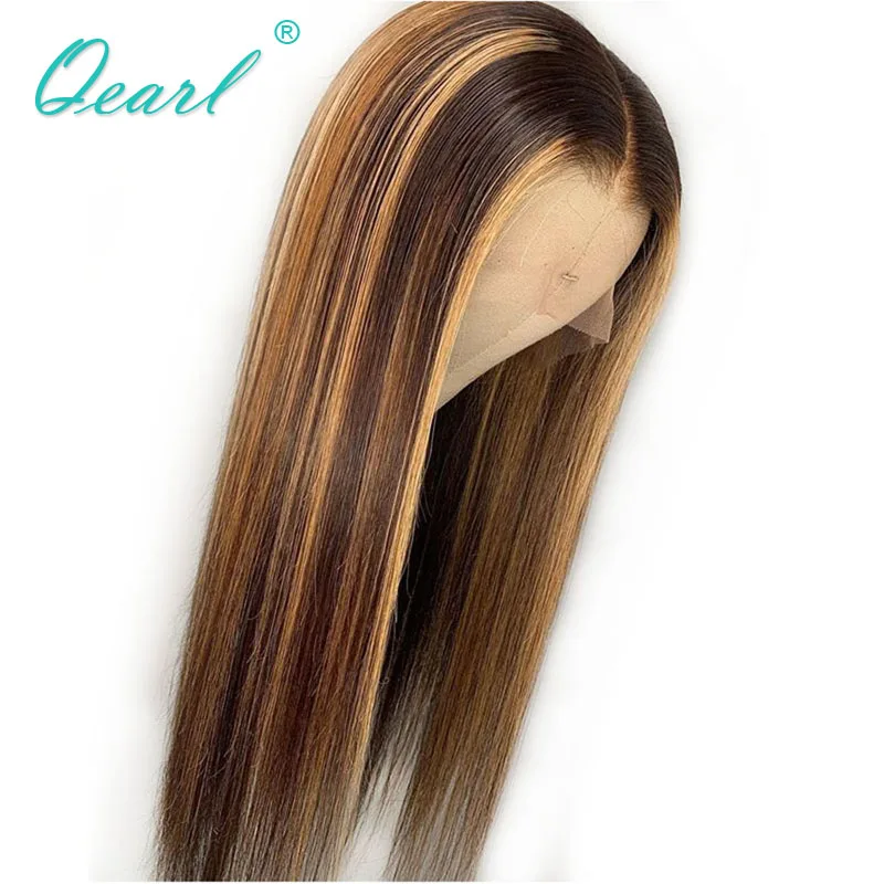 Straight Human Hair Wig Natural Hair 2x4 U Part Wigs for Women Glueless Honey Blonde Highlights Brazilian Remy Hair 150% Qearl