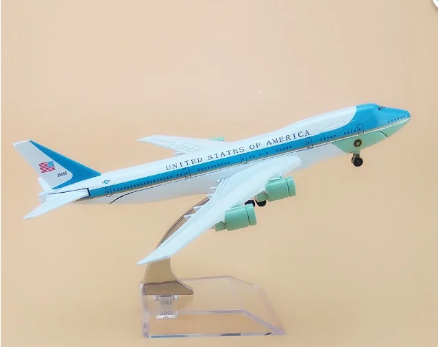ВВС США one B747-200 Airlines модель самолета 16 см Мужская игрушка подарок на день рождения
