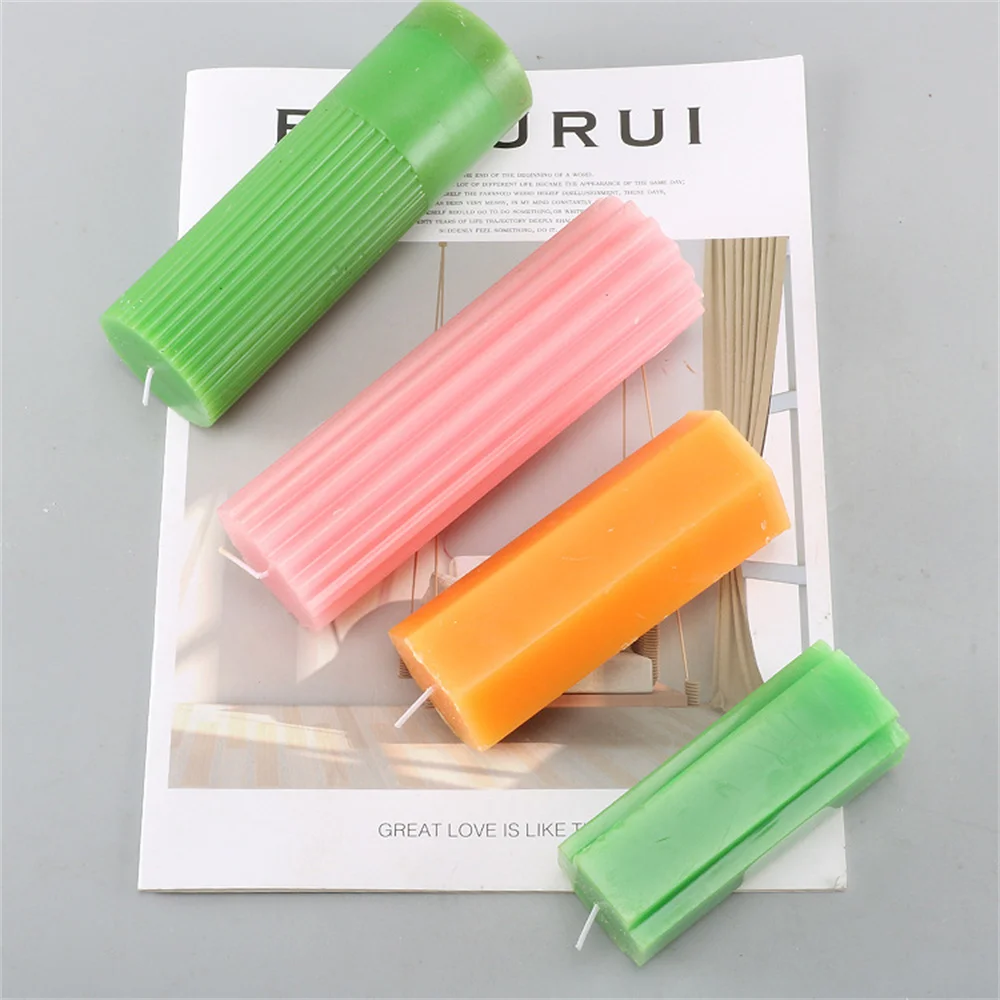 

3d Acrylic Molds Cylindrical Stripes Candle Mould Handmade Resin Clay Craft Diy Aroma Stone Soap Making Supplies Home Decoration