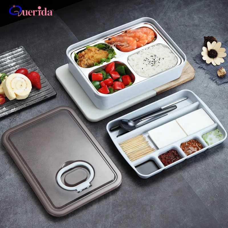 Креативная портативная Бенто бокс из нержавеющей стали 304 герметичный Ланч для