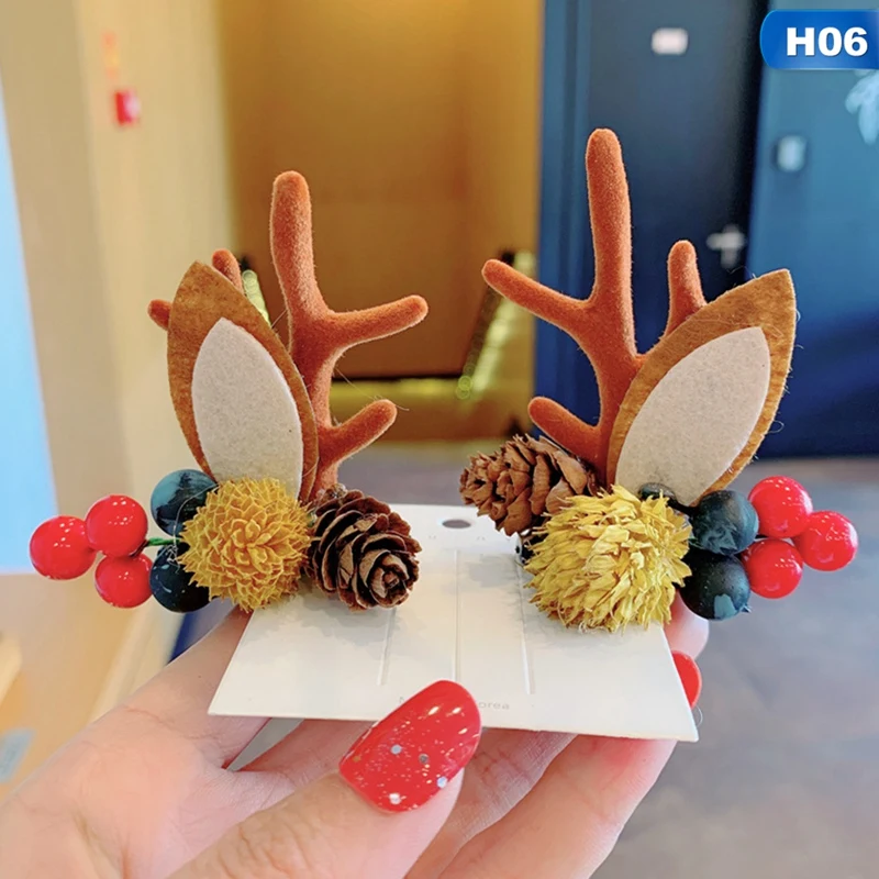 Новогодние повязки Санта Рождественская елка лося обруч на голову с рогами