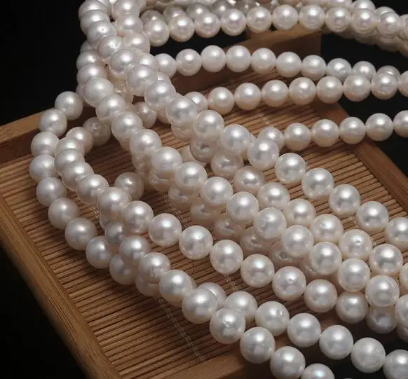 

Jewelry Natural freshwater pearl Wholesale round slightly flawed 8-9mm natural real Loose beads