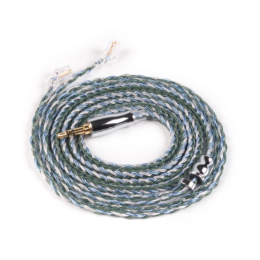 QDC 3.5mm Yinyoo 16 ядра Модернизированный посеребренный Медь кабель 2,5/3,5/4,4 мм с MMCX/2pin/QDC TFZ разъем для KZ ZS10 proZSX BLON BL-03 - Цвет: QDC 3.5mm