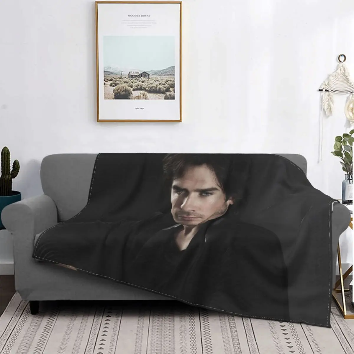 

Damon Salvatore Carpet Living Room Flocking Textile A Hot Bed Blanket Bed Covers Luxury Blanket Blanket Flannel Blanket