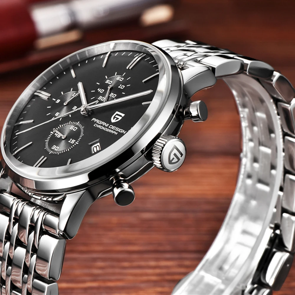 Новинка роскошный дизайн Pagani 46 5 мм хронограф VK67 кварцевые мужские часы чехол из