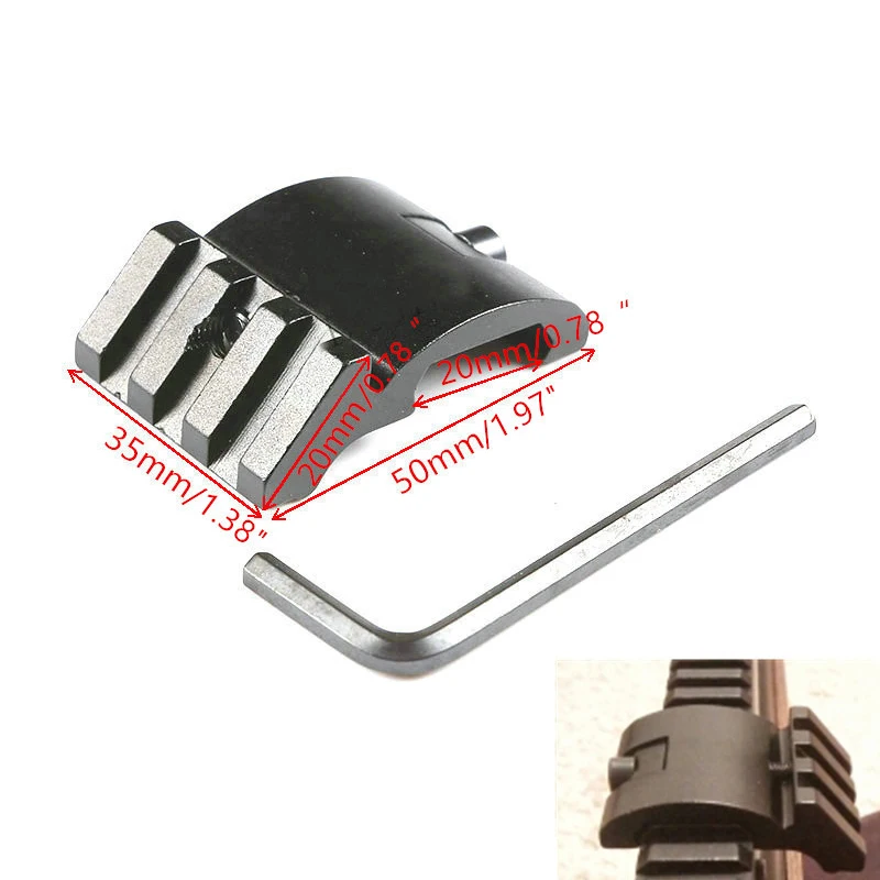 Ультранизкопрофильный офсетный рельсовый крепеж Пикатинни 45 градусов 3 слота 20