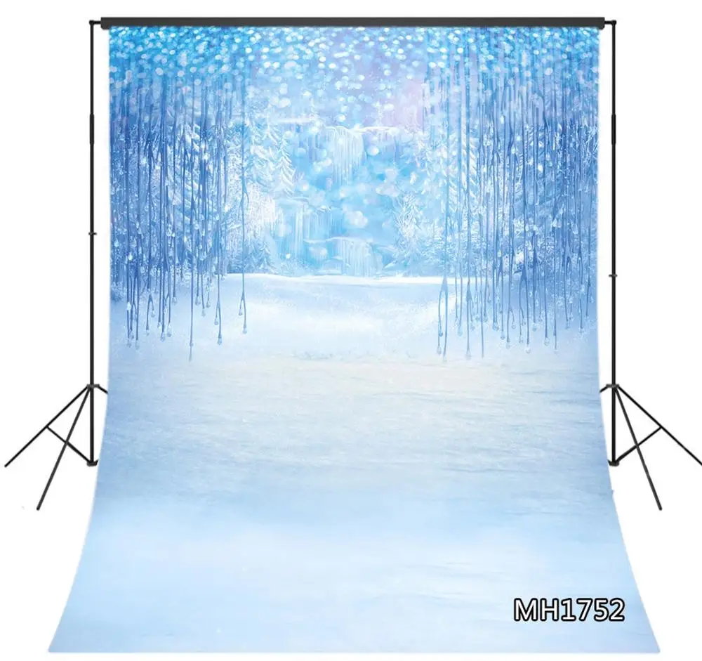 Фон для фотосъемки с изображением зимнего пейзажа ледяного снега белого мира фон