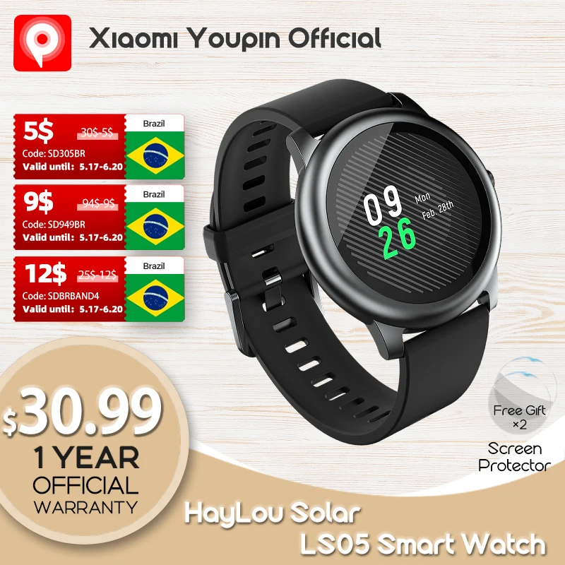 

YouPin Haylou Solar LS05 Smart Watch Sport Heart Rate Sleep Monitor IP68 Waterproof iOS Android Global Version smartwatch