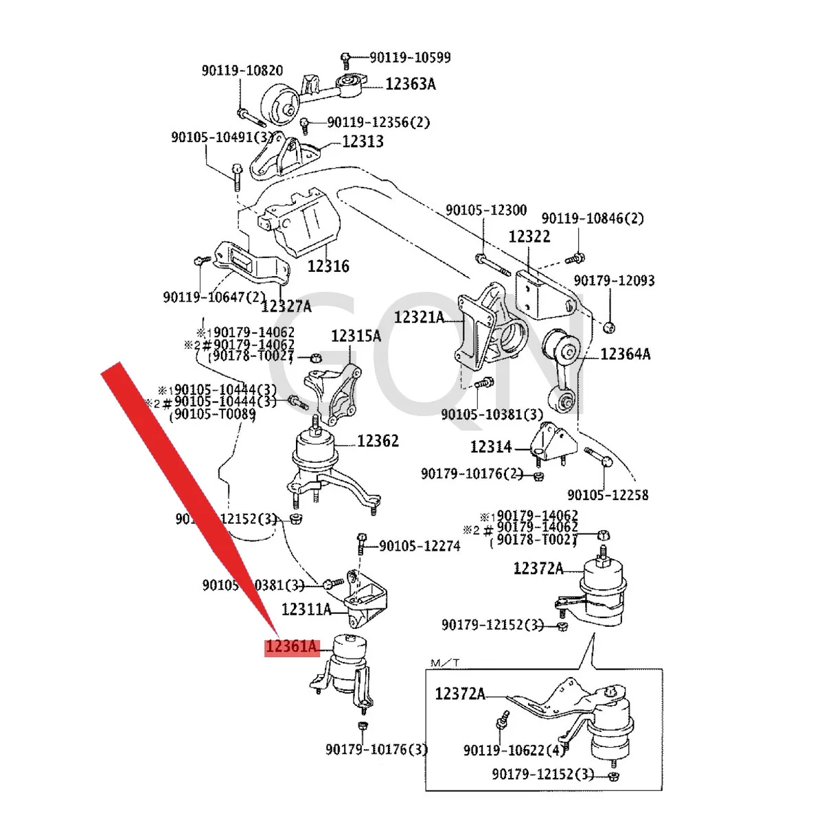 

Передняя опора двигателя, вибрационная изоляционная прокладка (для горизонтального двигателя) 2001-игрушка ota CAM RY резиновая ножка двигателя [спереди]