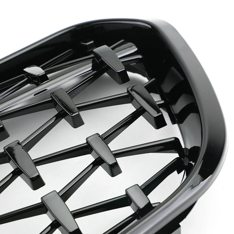 

Front Kidney Grill, Front Hood Diamond Grille Meteor Grill For-BMW 1 Series F20 F21 LCI 2015-2017 Black