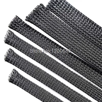 20m 4mm black nylon braided cable sleeving black snakeskin protecting pet nylon sleeve expandable sleeves
