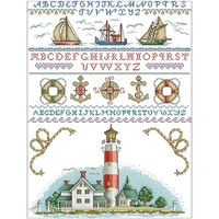 seaside town patterns counted cross stitch 11ct 14ct diy chinese cross stitch kit embroidery needlework sets home decor