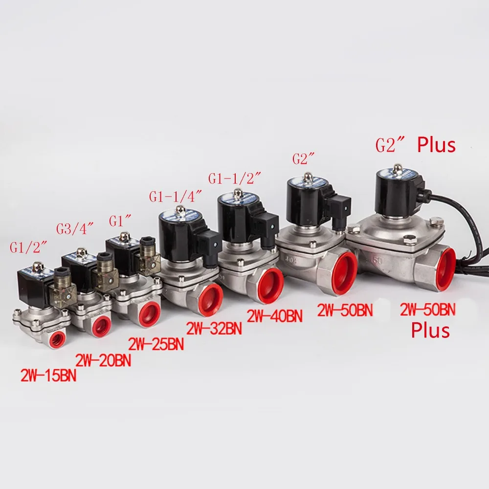 

DN15 to 50,Normally closed solenoid valve, 304 stainless steel water oil valves,Moisture proof,AC 110V 220V 380V 24V,DC 12V 24V