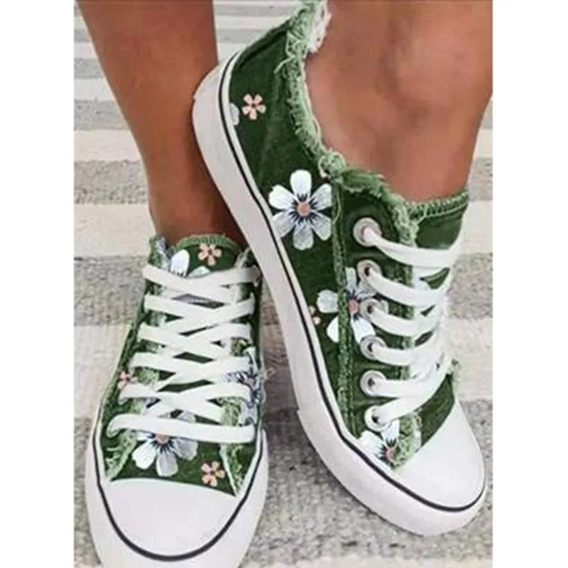 Кеды женские из денима Вулканизированная плоская подошва удобные кроссовки на