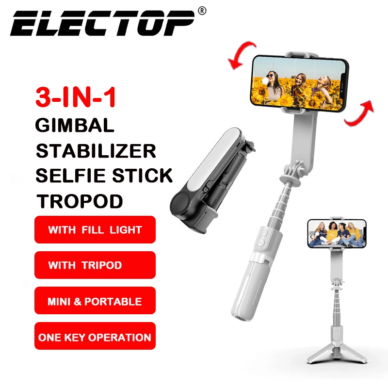 

Electop Gimbal Smartphone Stabilizer Remote Auto Rotation Portable Selfie Stick Tripod for Smart phone Vlog Video Record