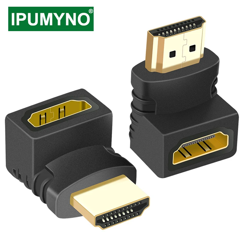 Совместимому с HDMI адаптер 90 270 градусов влево конвертер Папа мама расширитель для