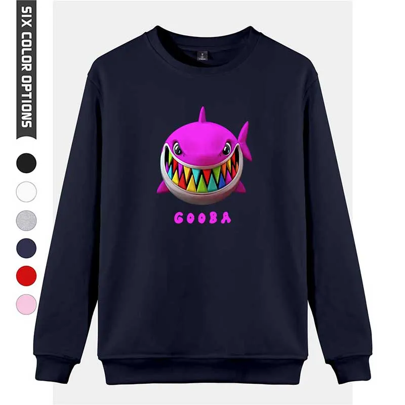 

New Fashion Rainbow Shark Cartoon Cute Hoodie Pullover Men Women Capless Sweatshirt Daily Casual Long Sleeve Unisex Hoodies Tops