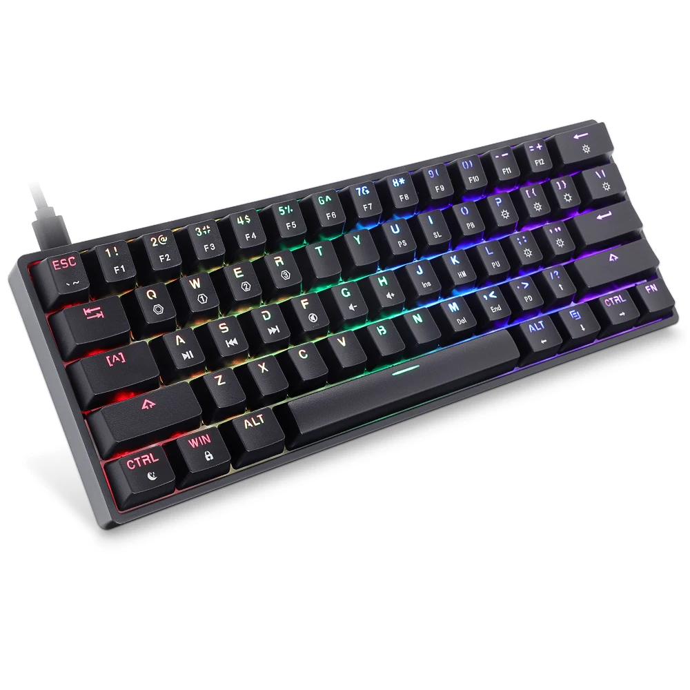 gk61 sk61 61 key mechanical keyboard usb wired led backlit axis gaming mechanical keyboard gateron optical switches for desktop free global shipping