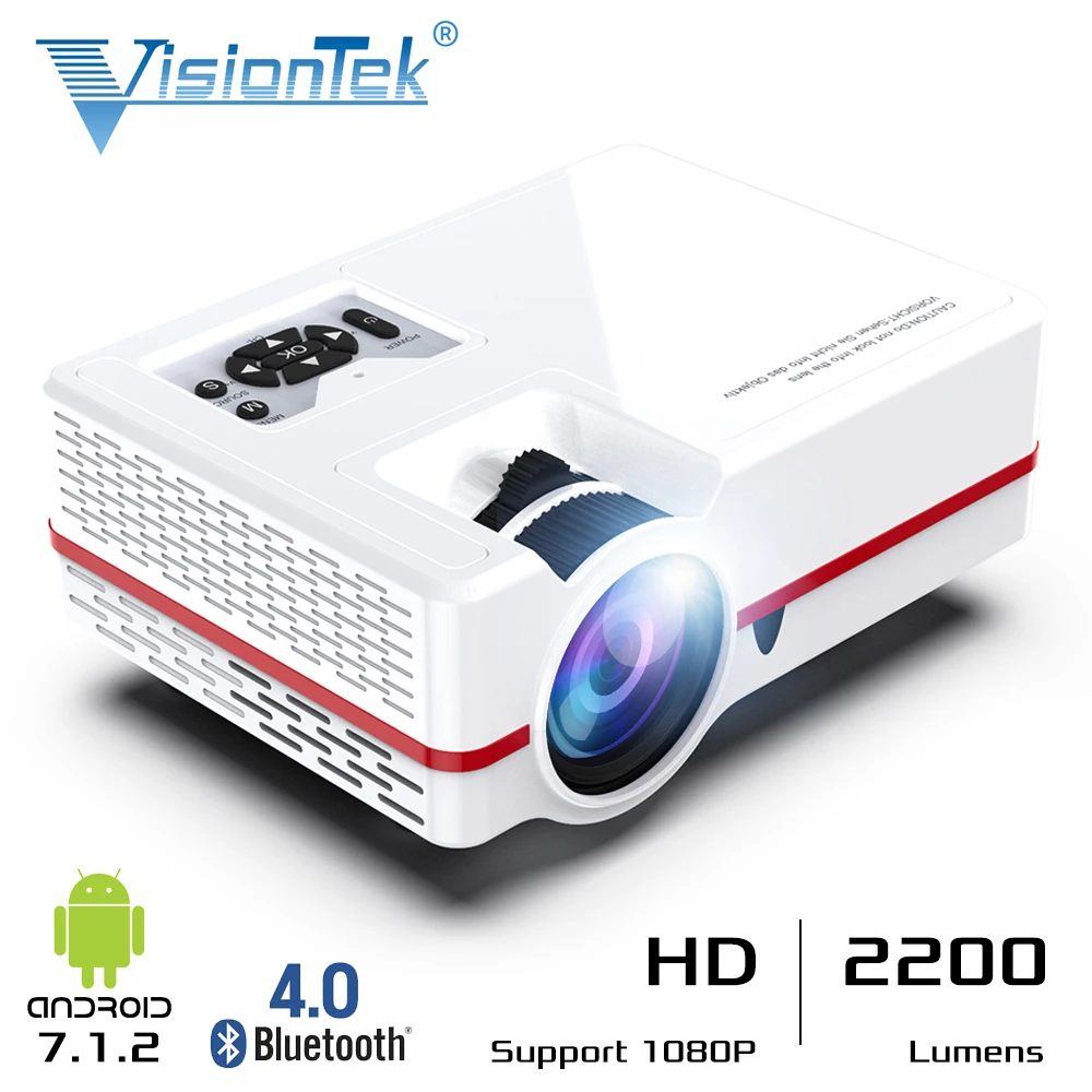 VISIONTEK VS313 UP мини проектор Android WIFI поддержка Full HD 1080P LED портативный видеопроектор