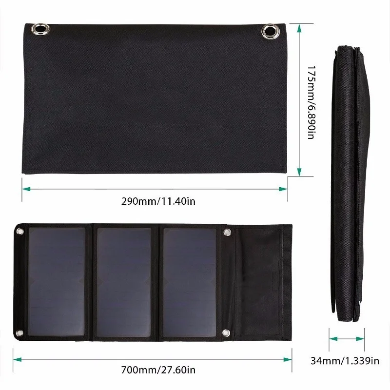 Солнечное зарядное устройство 21 Вт 5 в USB порт портативная складная солнечная