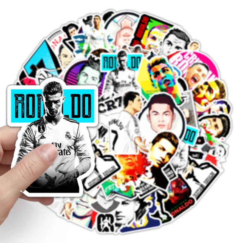 

52 pcs Sports star Ronaldo Graffiti Waterproof Skateboard Travel Suitcase Phone Laptop Luggage Stickers Cute Kids Girl Toys