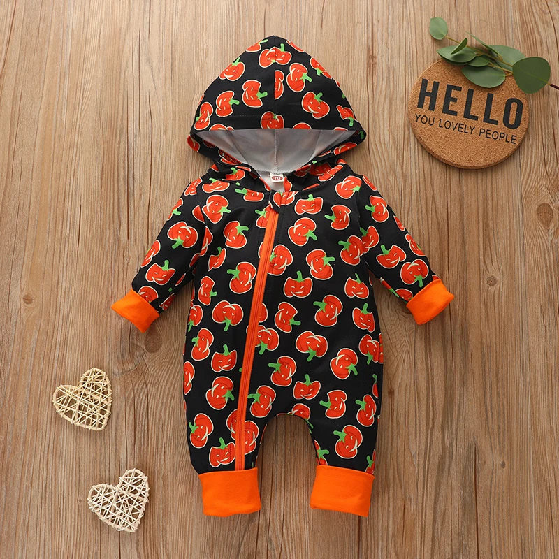 

TALLOLY baby Halloween hooded long romper European and American tide long-sleeved trousers romper