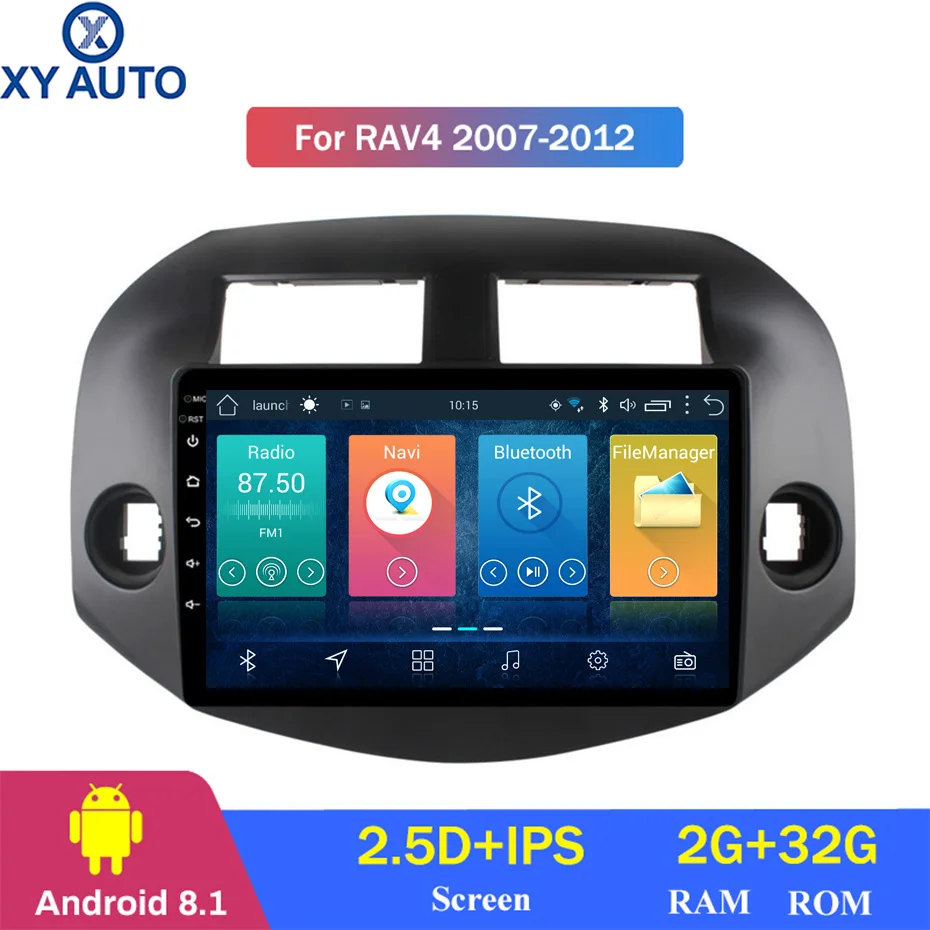 10 1 дюймовый 2.5D IPS HD мультисенсорный экран Android 2007 2 Гб ОЗУ 32 ПЗУ NAVI для Toyota RAV4 2012 с