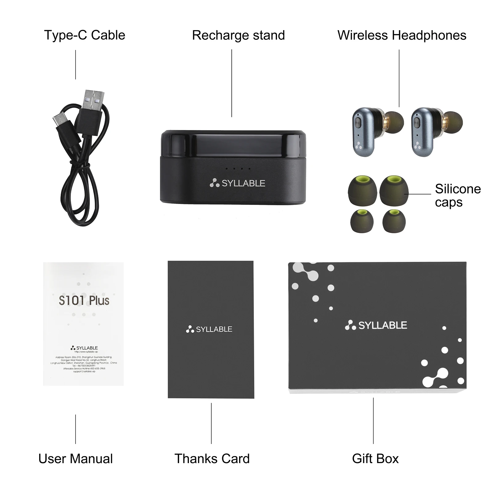 TWS стереонаушники SYLLABLE S101 Plus наушники с чипом QCC3040 12 часов работы