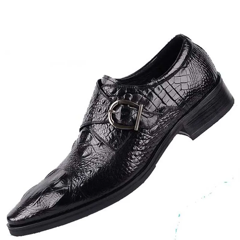 Туфли мужские классические крокодиловый узор дышащие Повседневная Свадебная