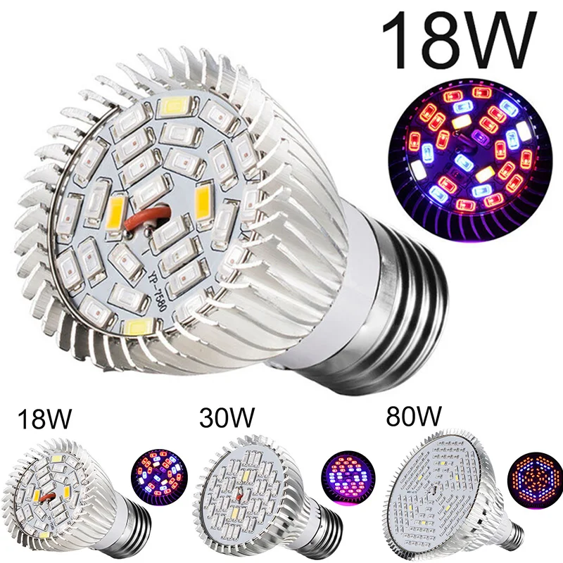 

180 degree LED Grow Light Spectrum Plant 1pc Bonsai Hydroponic E27 Lamp