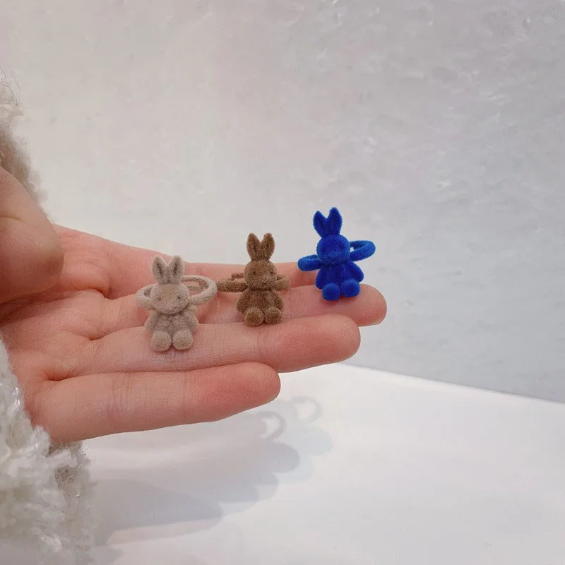 

1Pcs Winter Vintage Flocking Rabbit Rings for Women Girls Kids Kawaii Geometric Adjustable Animal Finger Ring Trend Jewelry Gift