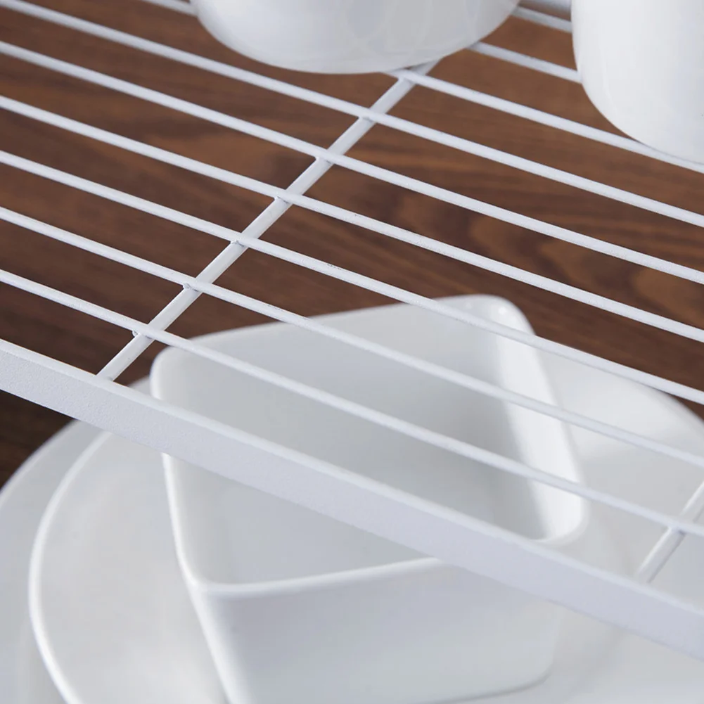 

Multifunction Sturdy Kitchen Dish Holder Durable Metal Construction Cupboard Storage Rack Free Up Space Easy To Clean Shelf