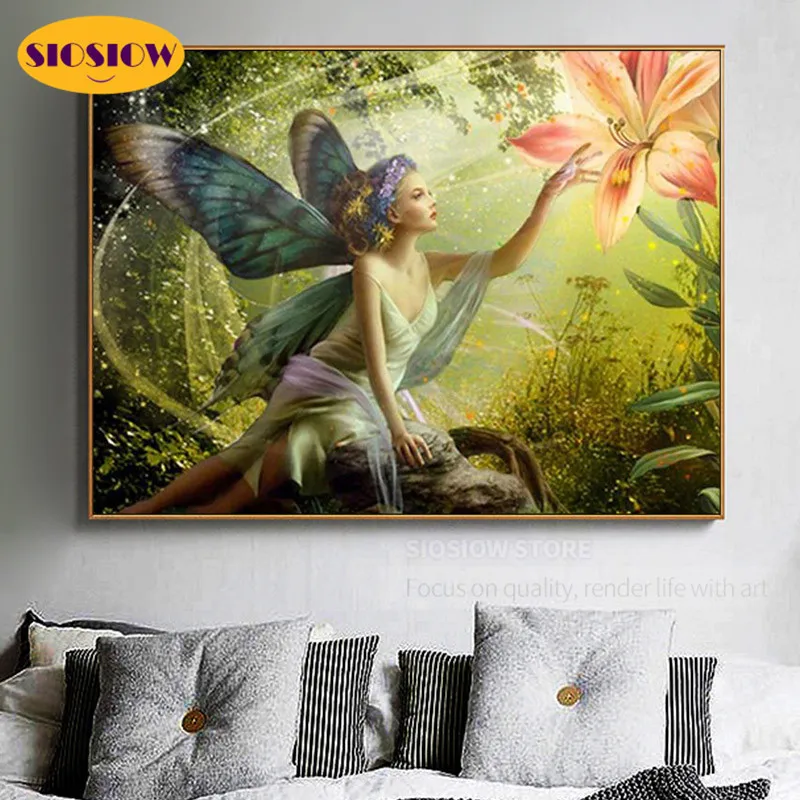 5d Diy алмазная живопись Фэнтезийный Цветок феи полностью квадратные сверла