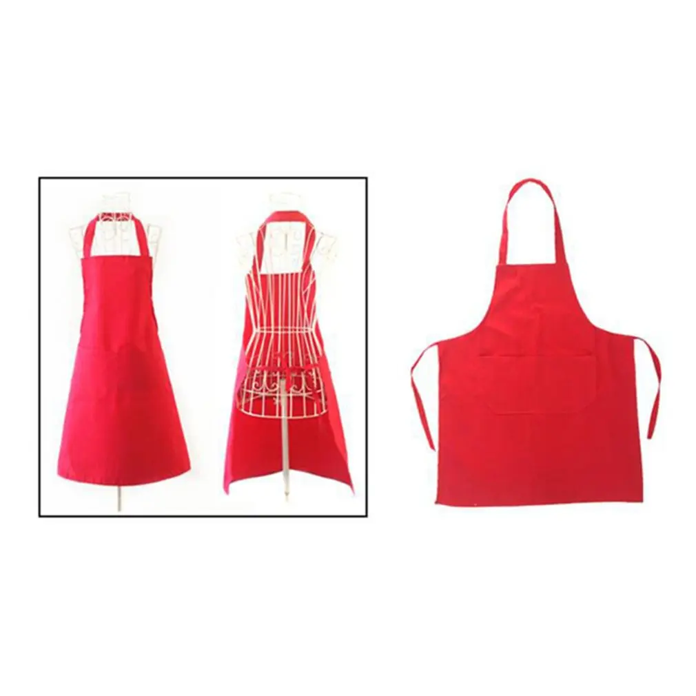

Cooking Kitchen Apron Thicken Cotton Polyester Blend Anti-wear Anti Fouling Cooking Kitchen Restaurant Bib Apron With Pockets