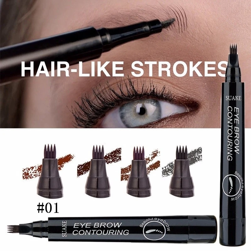 01 Light Coffee Microblading ручка для бровей для татуажа стойкая Водонепроницаемая вилка кончик эскиз глаз макияж Косметическая пятнистая жидкая подводка для бровей карандаш TSLM2 - Цвет: 01 Light Coffee