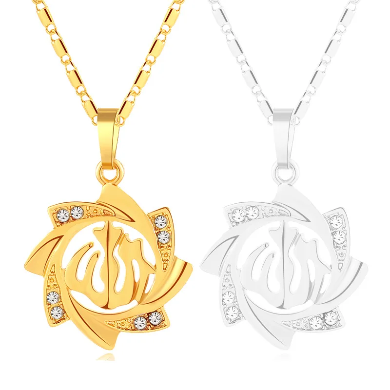 

Fashion Totem Gold Pendant Exquisite Necklace Stainless Steel Rhinestone Elegant Men&Women Hip Hop Chain Fine Gift Jewelry