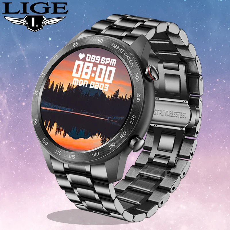 

LIGE Bluetooth Call Fashion Smart Watch Men Women Music Playback Waterproof Sports Watch Pedometer Smartwatch Fitness Bracelet