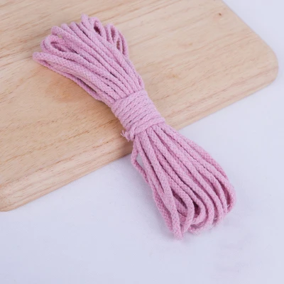 5 мм Diy аксессуары витой круглый хлопок шнур декоративная Веревка бежевый хлопок веревка ручной шнурок хлопок веревка 14 цветов - Цвет: pink