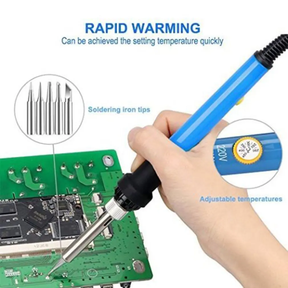 

60w In-line Constant Temperature Electric Soldering Iron Suit Convenient Welding Work Handheld Welding Tools