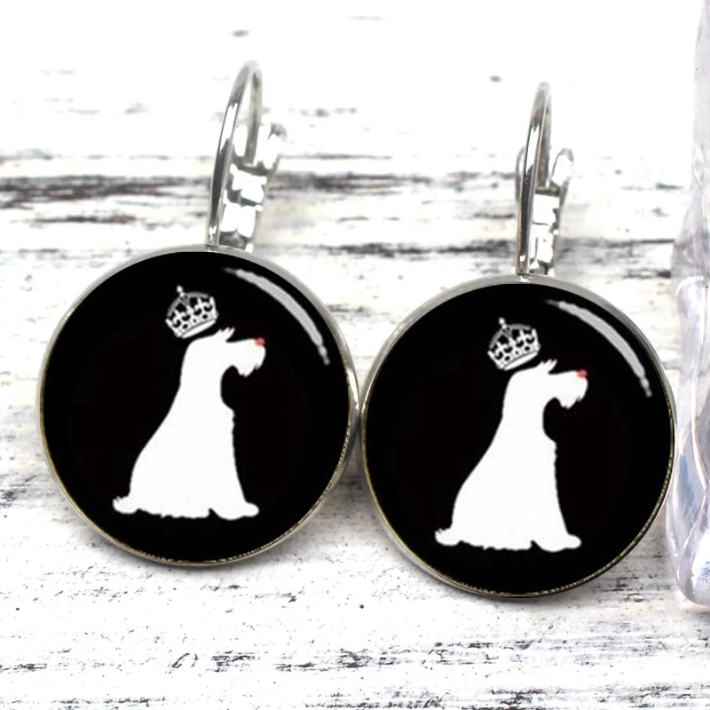 Серьги с изображением собачки и Аватара в минималистском стиле ретро милые