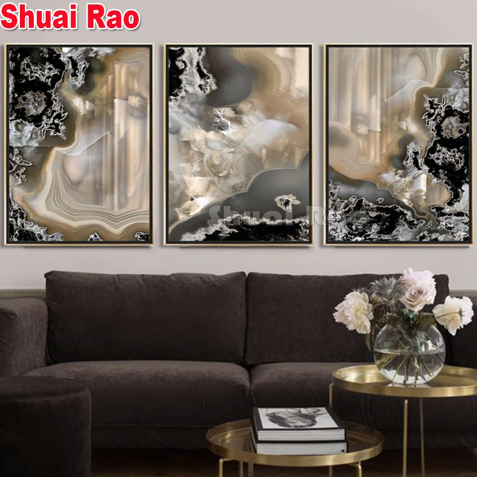 

3 Piece abstract painting diamond Painting full square/round drill Wall Art mosaic diamond 3d Picture living Room Wall decor