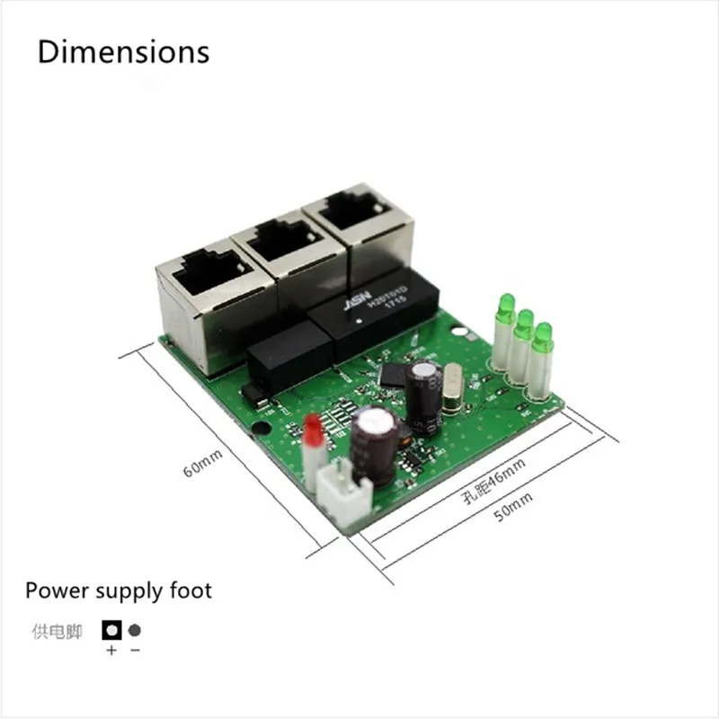 Быстродействующий коммутатор mini 3 плата с портами Ethernet 10/100 Мбит/с rj45 станция