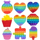 Радужная пузырьковая игрушка для детей, игрушка-антистресс, сжимаемая игрушка